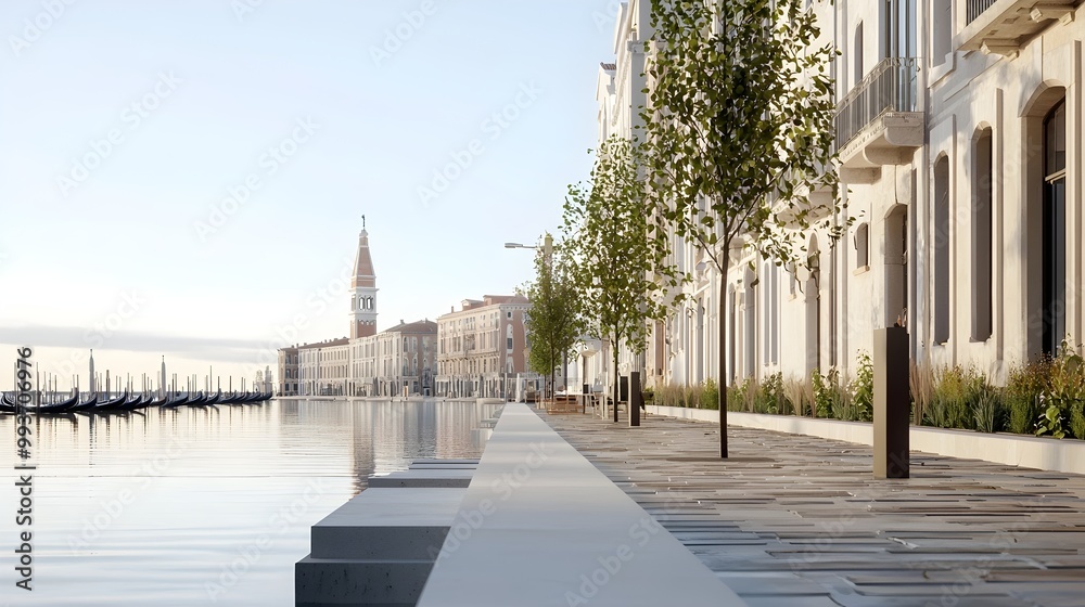 Obraz premium Urban Resilience Against Shoreline Erosion in Venice - Safeguarding Historical Sites from Rising Sea Levels and Environmental Challenges