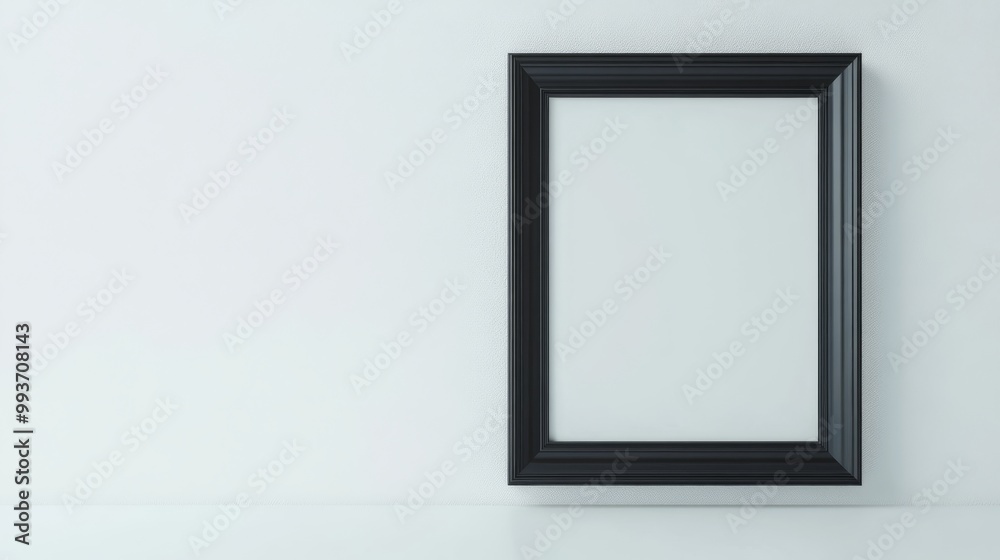 Elegant 3D Frame Mockup for Branding Visuals with Copy Space on White Surface Elegant 3D Frame Mockup for Branding Visuals with Copy Space on White Surface