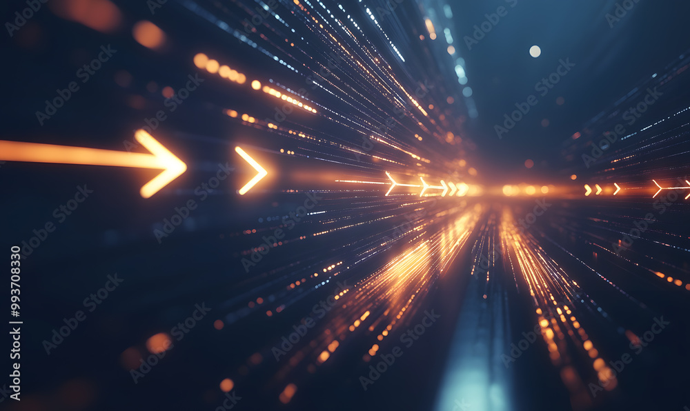 Fototapeta premium Futuristic Stock Market Chart with Glowing Data or Dynamic Financial Timeline for graphic background