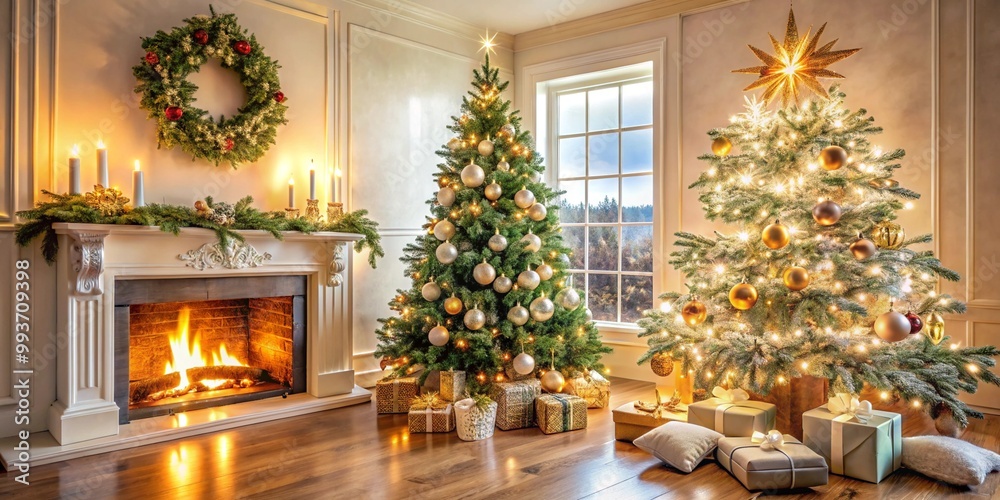 christmas tree with fireplace