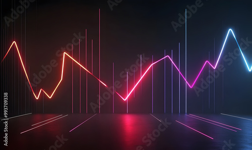 Wallpaper Mural Futuristic Stock Market Chart with Glowing Data or Dynamic Financial Timeline for graphic background Torontodigital.ca