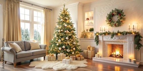 christmas tree with fireplace