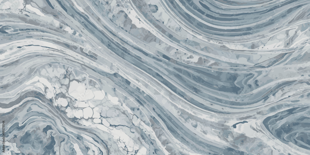Vector abstract soft blue and silver print sea water and ocean marble texture background. Vector abstract soft blue and silver print sea water and ocean marble texture background.