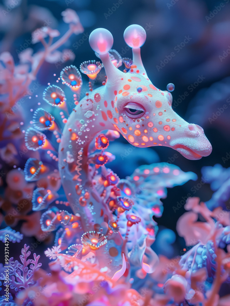 photography of a bioluminescent underwater world with lots of creature, crossbreed beetween miniature giraffe and jellyfish mixed with fascinating amoeba photography of a bioluminescent underwater world with lots of creature, crossbreed beetween miniature giraffe and jellyfish mixed with fascinating amoeba