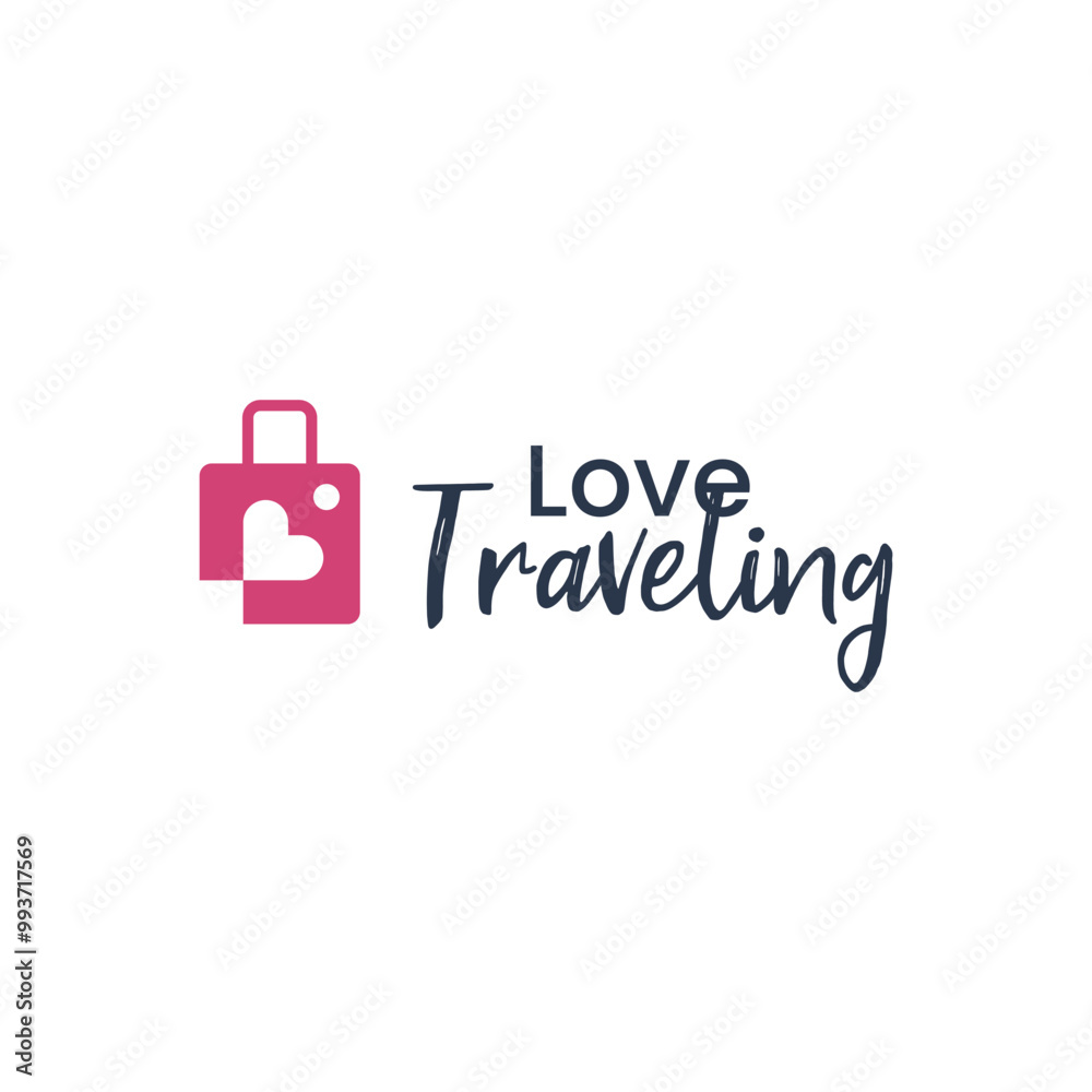 Unique logo combination of suitcase and love. Unique logo combination of suitcase and love.
