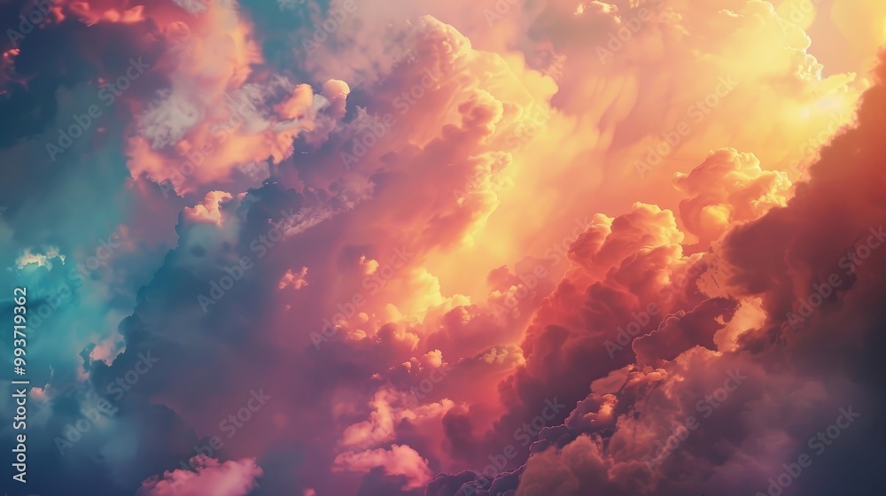 Hazy colorful clouds drifting in an abstract sky Hazy colorful clouds drifting in an abstract sky