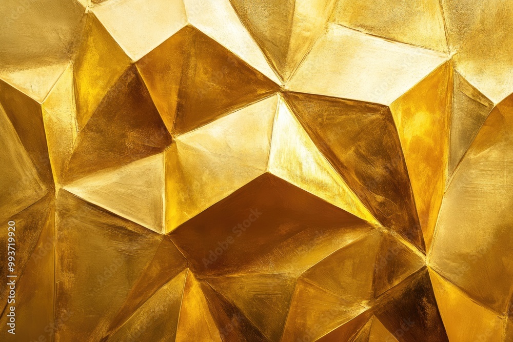 Bold abstract gold pattern with sharp geometric shapes, shining metallic finish, modern art style Bold abstract gold pattern with sharp geometric shapes, shining metallic finish, modern art style