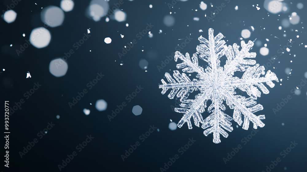 Minimal Blue Christmas Background with Snowflake. Minimal Blue Christmas Background with Snowflake.