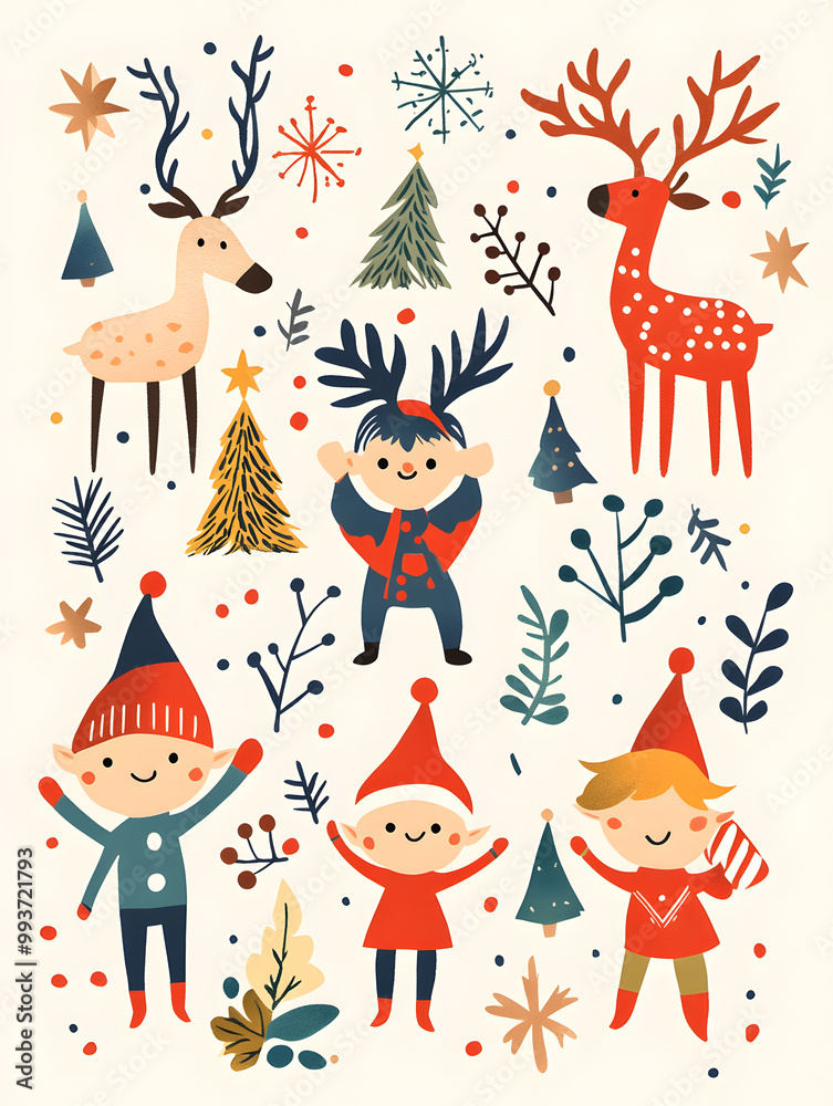 Fototapeta premium Christmas and New Year-themed graphic background