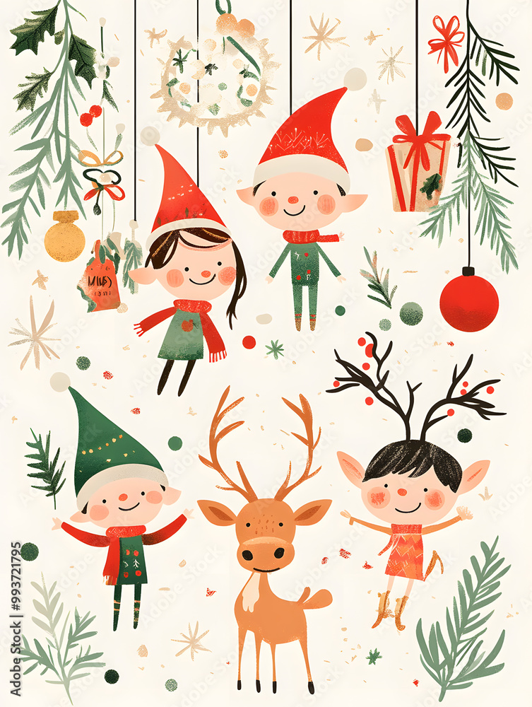 Obraz premium Christmas and New Year-themed graphic background