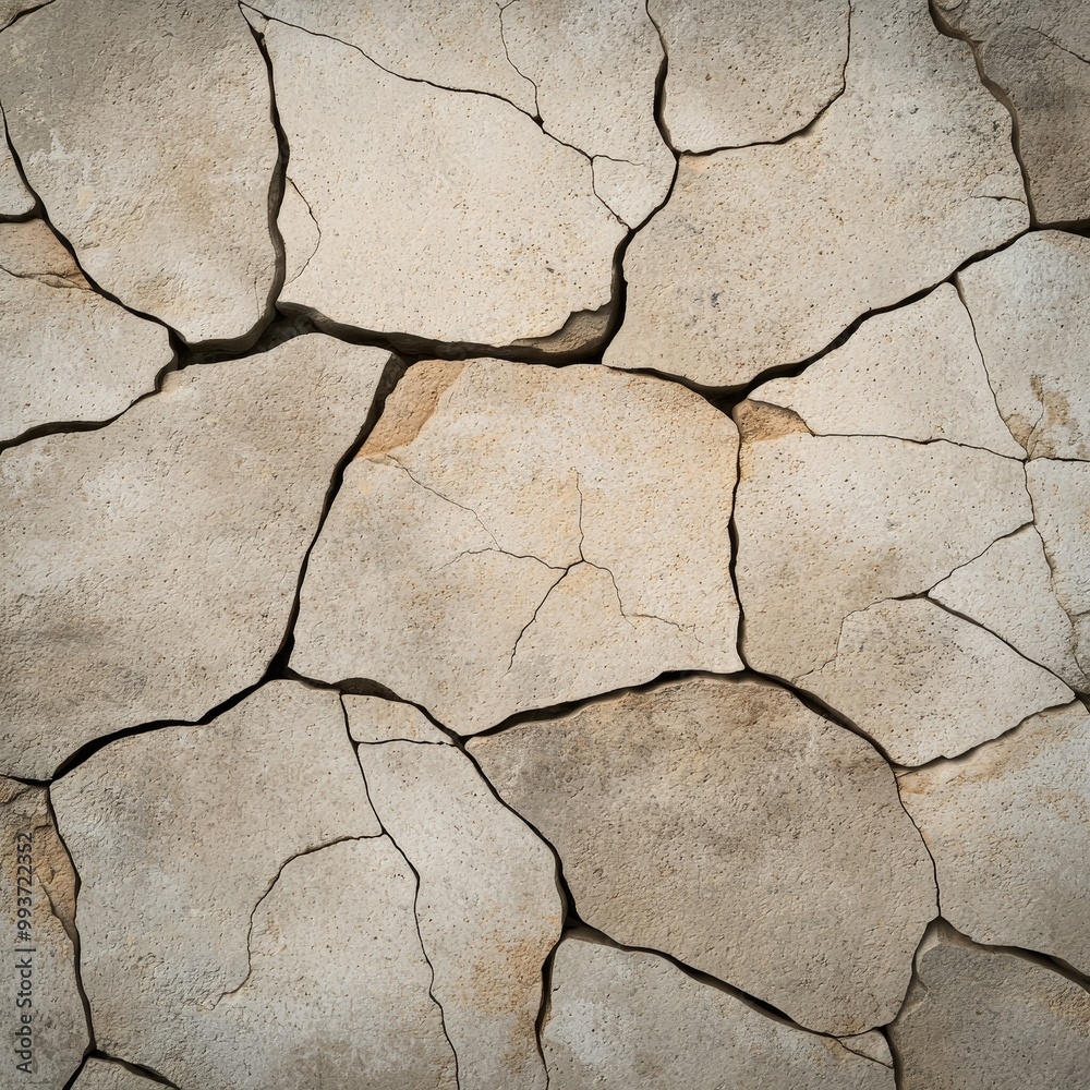 Obraz premium Close-up image of cracked dry soil texture, ideal for nature and environmental themes., 3D illustration