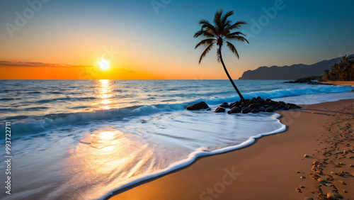 sunset on the beach