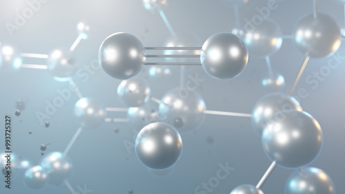 calcium carbide molecular structure, 3d model molecule, calcium acetylide, structural chemical formula view from a microscope photo