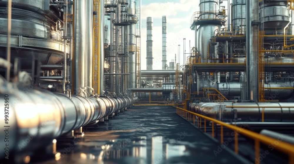 custom made wallpaper toronto digitalIllustration of Refinery plant equipment for oil and gas pipeline pump selective pressure safety valve. Ai generated image