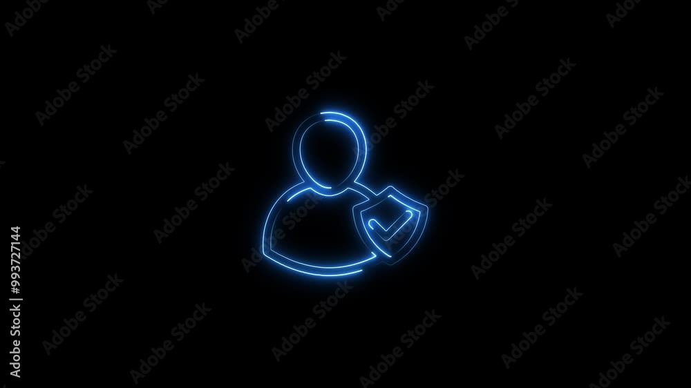 Neon User Profile Icon with check mark. abstract verified user profile with a check mark Neon User Profile Icon with check mark. abstract verified user profile with a check mark