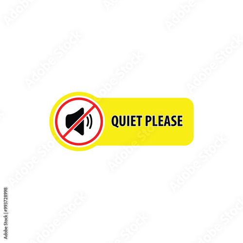 Please be quiet sign. Sign vector. Silent please sign.