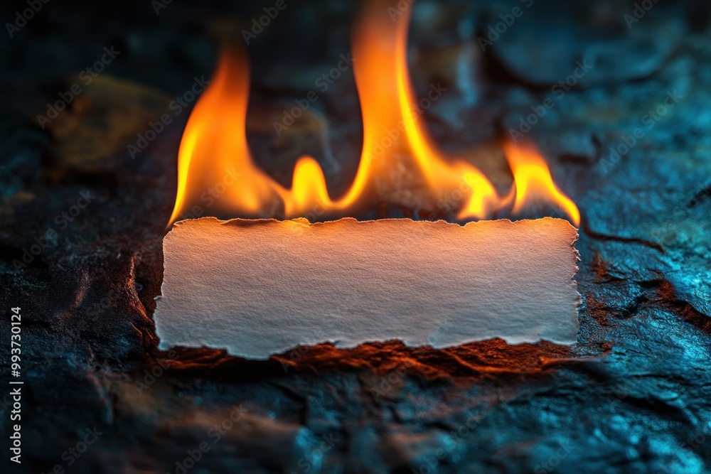 burning blank used white name card on dark background burning blank used white name card on dark background
