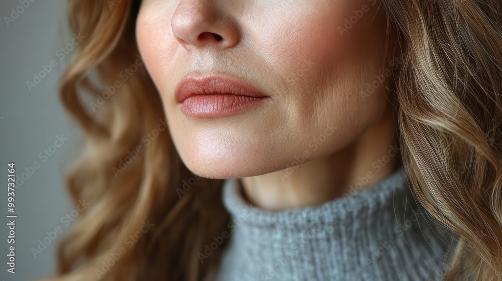 before and after representation of a mature womans neck and lower face showcasing skin tightening effects in a clinical setting emphasizing beauty and antiaging treatments before and after representation of a mature womans neck and lower face showcasing skin tightening effects in a clinical setting emphasizing beauty and antiaging treatments