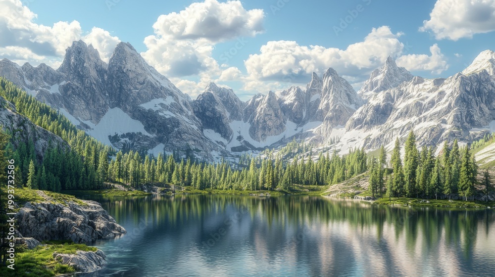 A panoramic view of the mountains and lake. Beautiful landscape stunning natural landscape A panoramic view of the mountains and lake. Beautiful landscape stunning natural landscape