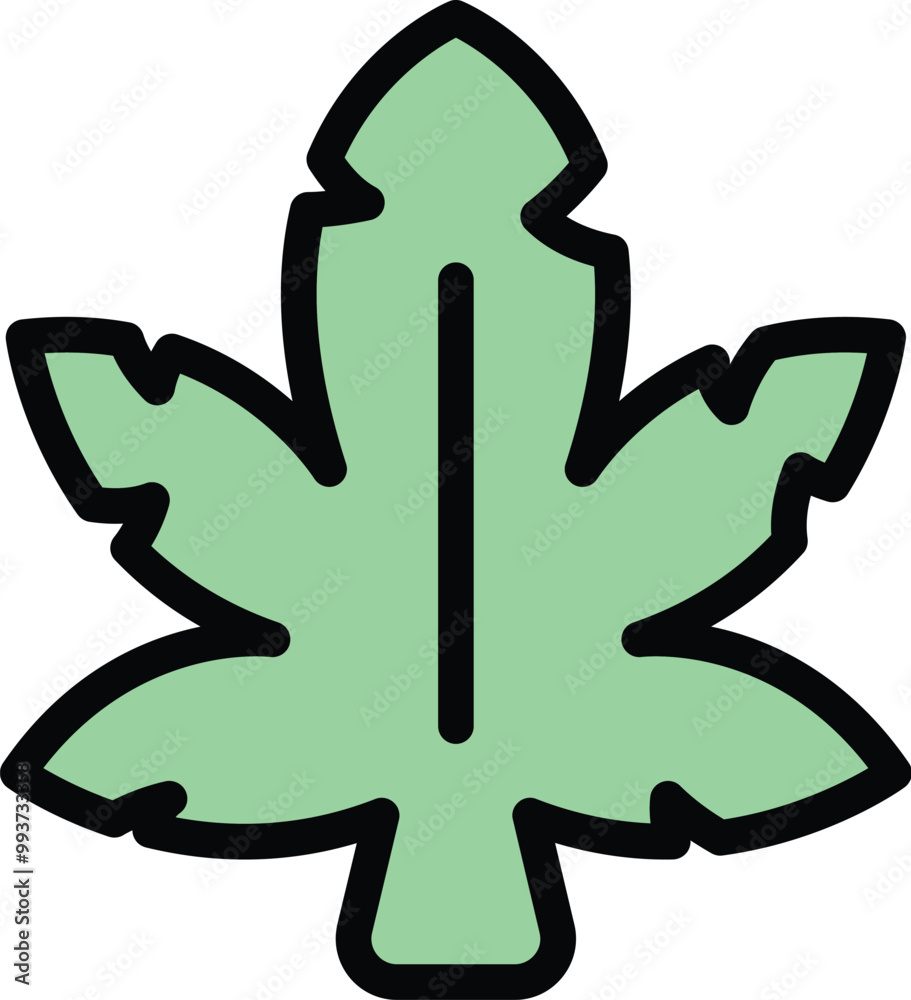 Simple green and black drawing of a cannabis leaf, suggesting its use for medical purposes Simple green and black drawing of a cannabis leaf, suggesting its use for medical purposes