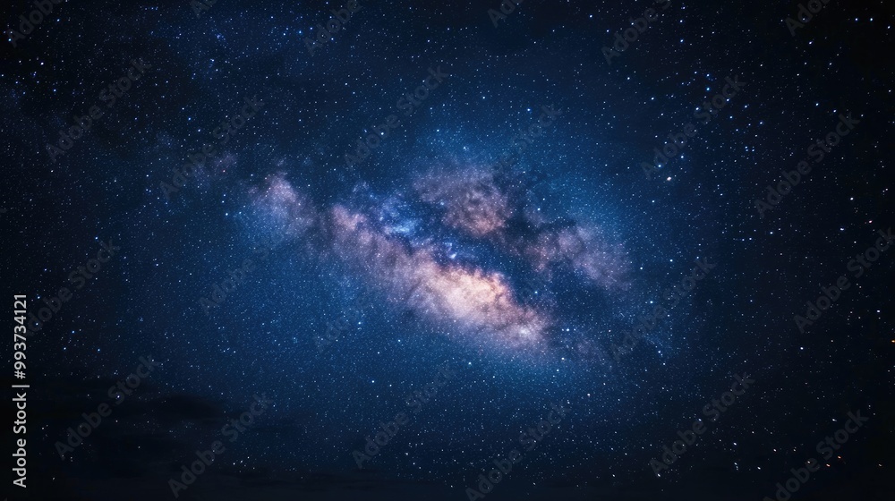 Fototapeta premium Night sky with bright stars and the Milky Way visible, vast and awe-inspiring