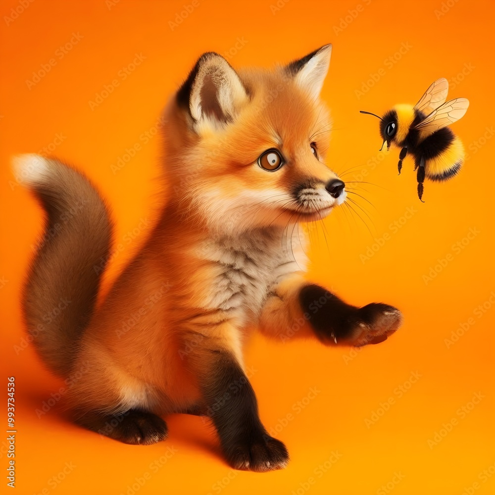 Obraz premium red fox cub