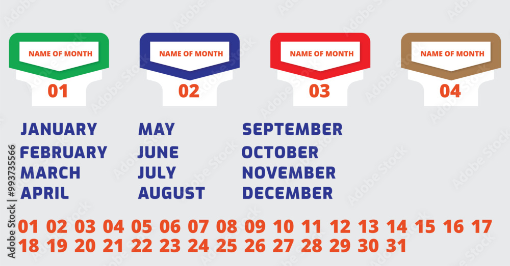 Save The Date And Day Calander With Month And Date Number Template. Mock Up, Layout Of A Wall Or Desk Simple Calendar Save The Date And Day Calander With Month And Date Number Template. Mock Up, Layout Of A Wall Or Desk Simple Calendar