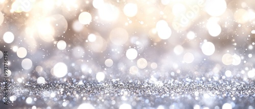 A shimmering background of soft bokeh lights, creating a dreamy, festive atmosphere.