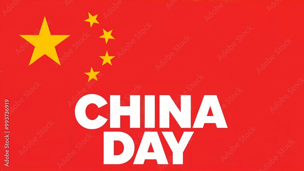 Red background with yellow stars. Minimalist design. National celebration. For holiday promotion. Advertising material with bold text. Flat view with copy space. Red background with yellow stars. Minimalist design. National celebration. For holiday promotion. Advertising material with bold text. Flat view with copy space.