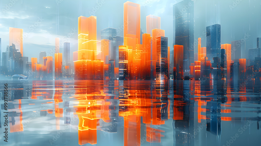 Abstract of digital art of an urban landscape Abstract of digital art of an urban landscape