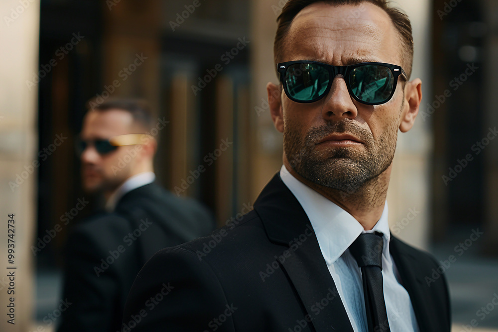 Secret service in black suits generative AI technology Secret service in black suits generative AI technology
