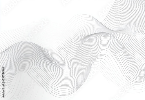 a wavy lines pattern background. Monochrome line art texture with a gray color. 