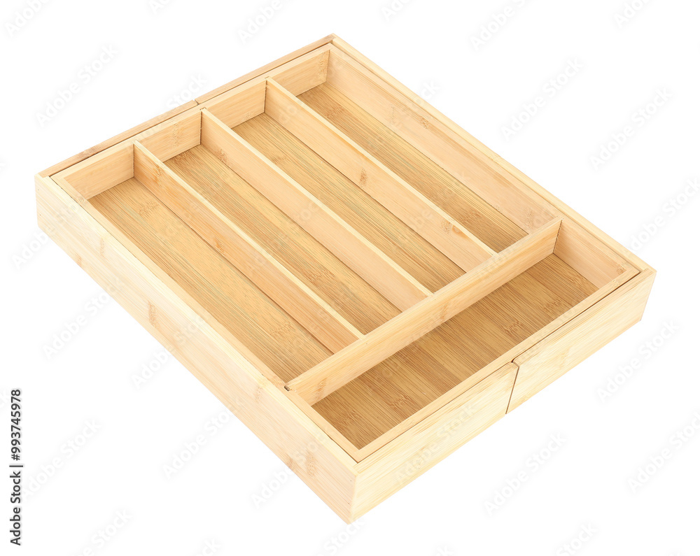 Empty box for cutlery isolated on white Empty box for cutlery isolated on white