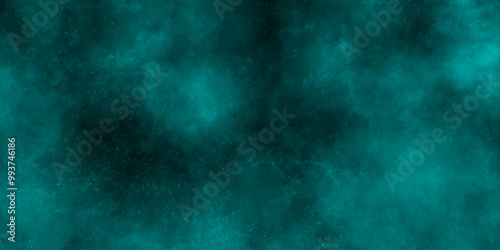 abstract cloud and vapor texture background. Black and Green teal aquarelle smudge illustration smooth grungy smokey light pastel colors ink glow. Teal color powder explosion	
