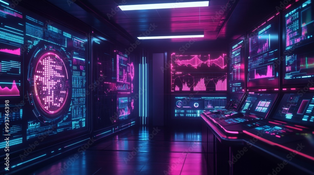 Futuristic Control Room. Futuristic Control Room.