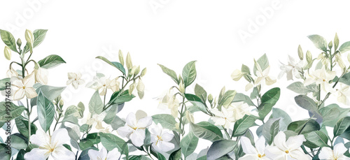 Wallpaper Mural PNG  Jasmine flowers border nature outdoors plant. Torontodigital.ca