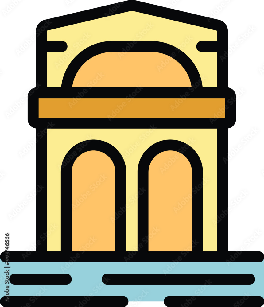 This icon depicts a building with arches on the water, typical of the venetian landscape This icon depicts a building with arches on the water, typical of the venetian landscape