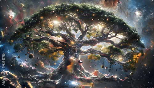 Giant Cosmic Tree Spanning Across Galaxies