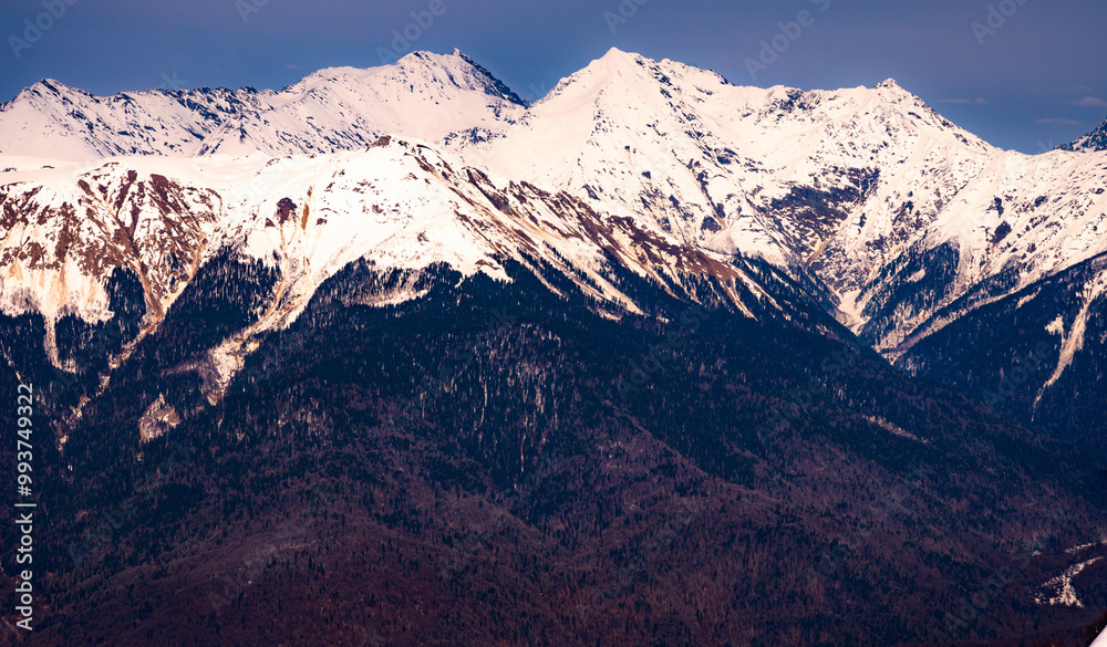 snowy mountains in winter snowy mountains in winter