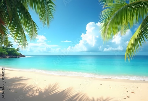 Tropical island beach in Punta Cana  Dominican Republic 