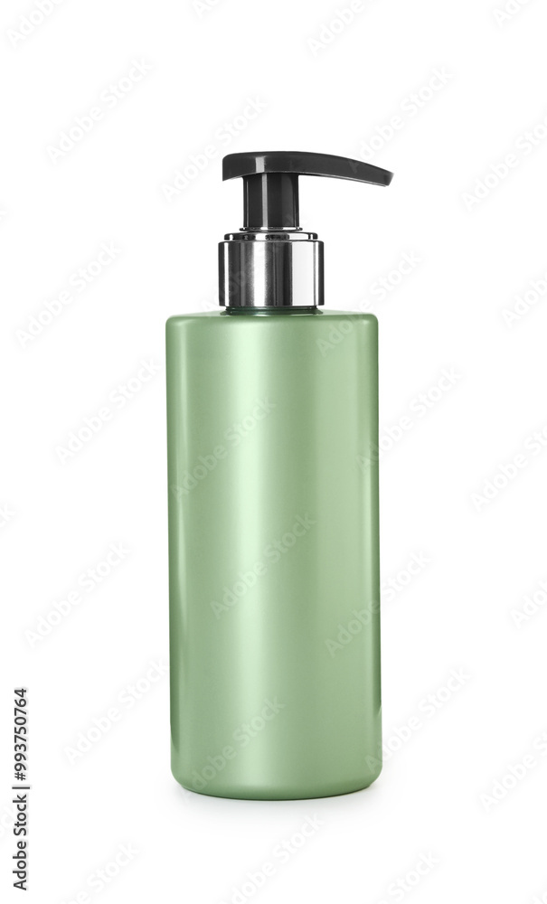 One blank bottle of shampoo isolated on white One blank bottle of shampoo isolated on white