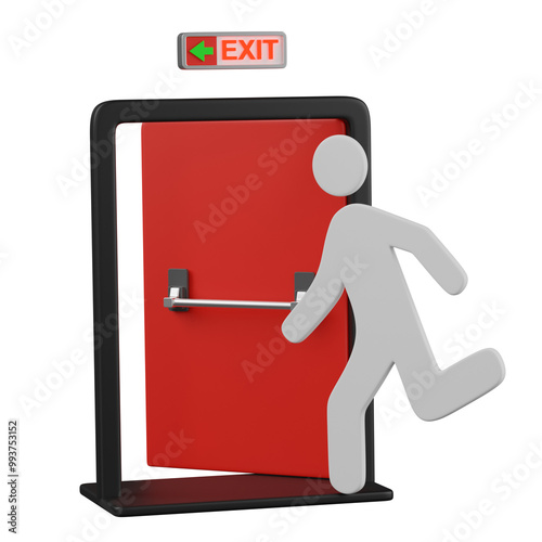 3d render  fire exit  illustration