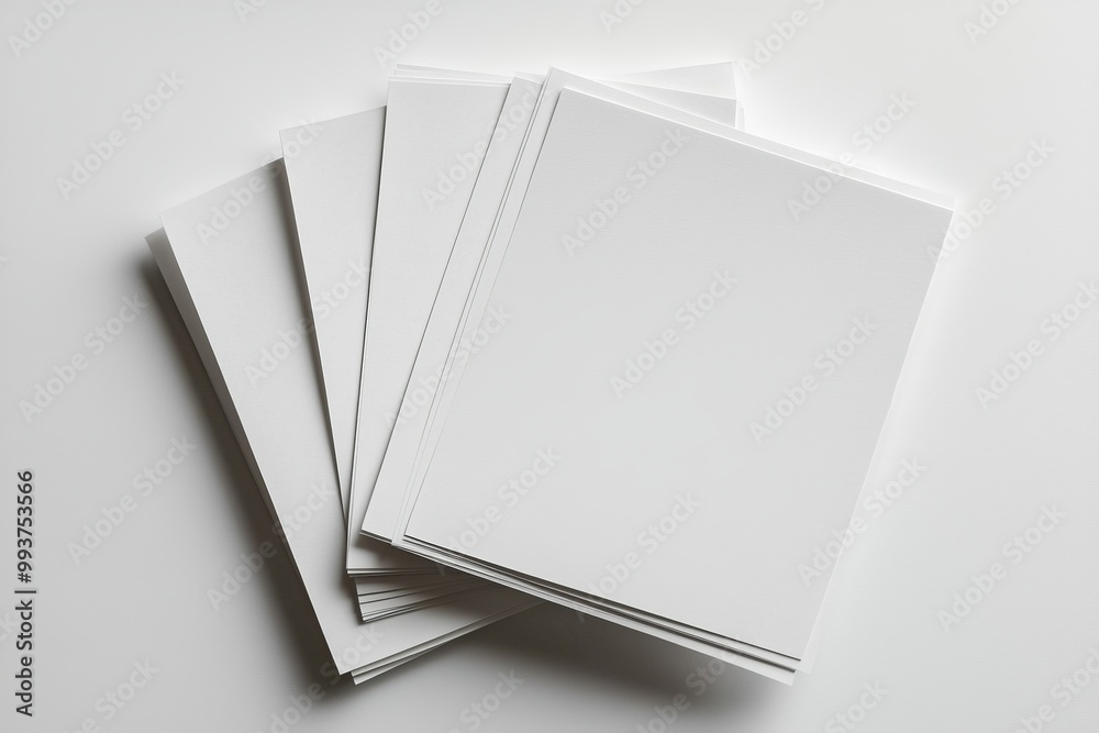 Blank A4 Stacked Paper Mockup isolated created with Generative AI Blank A4 Stacked Paper Mockup isolated created with Generative AI