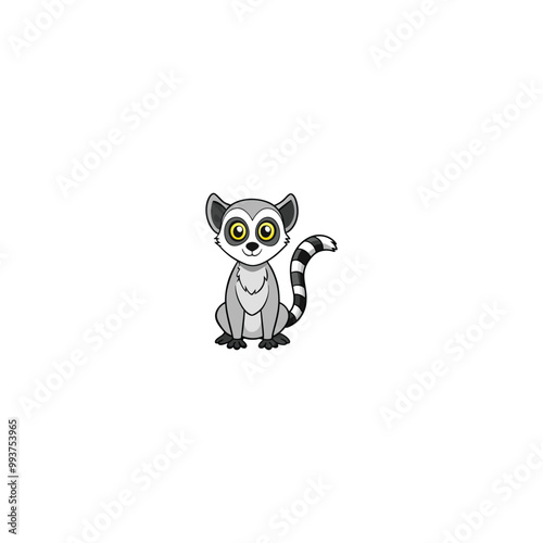 cute raccon animal, cartoon icon over white background