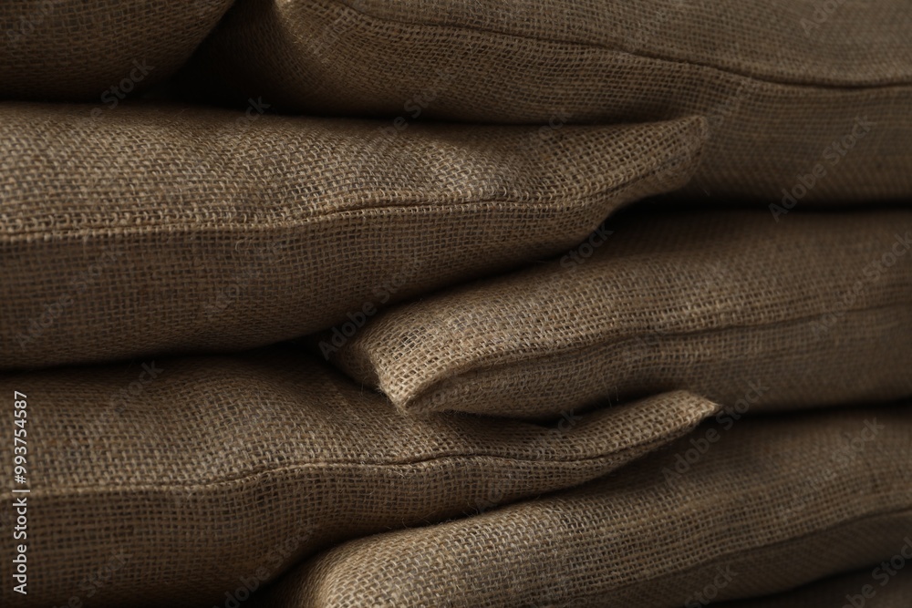 Group of burlap sacks as background, closeup Group of burlap sacks as background, closeup
