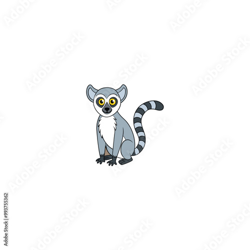 cute raccon animal, cartoon icon over white background