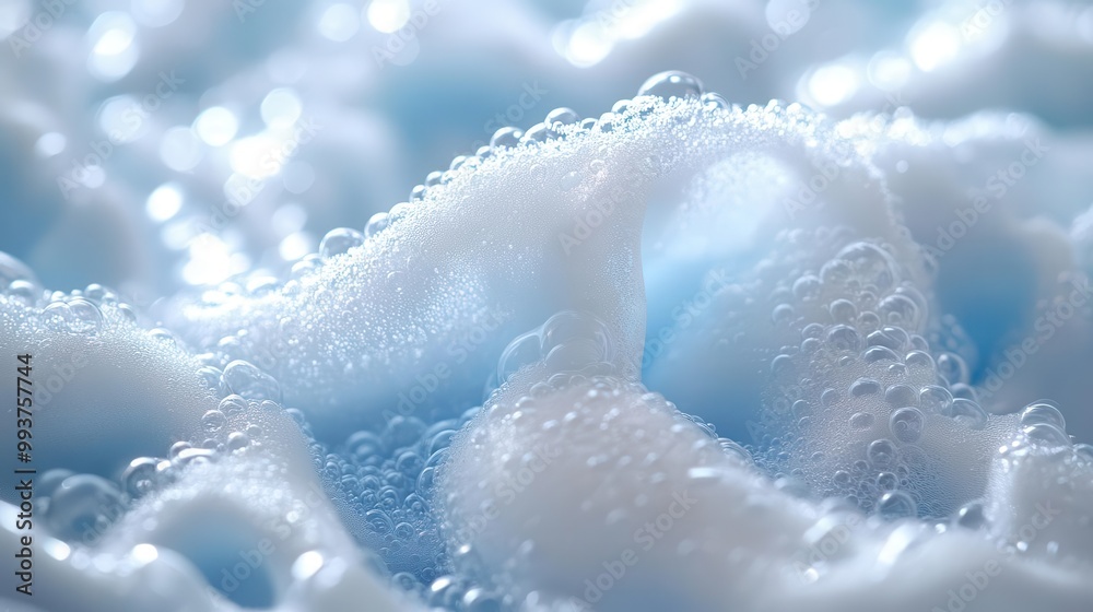 dramatic closeup of laundry detergent bubbles on fresh clothes vivid blue and white colors create a fresh and clean aesthetic ideal for promoting ecofriendly laundry products dramatic closeup of laundry detergent bubbles on fresh clothes vivid blue and white colors create a fresh and clean aesthetic ideal for promoting ecofriendly laundry products