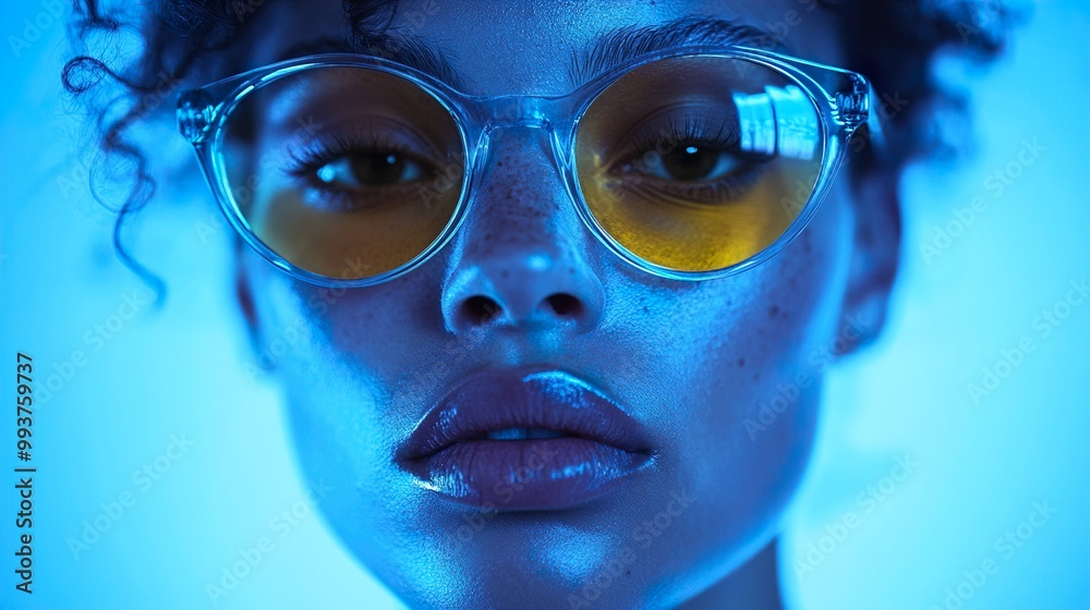 Close-Up Portrait of a Woman Wearing Glasses