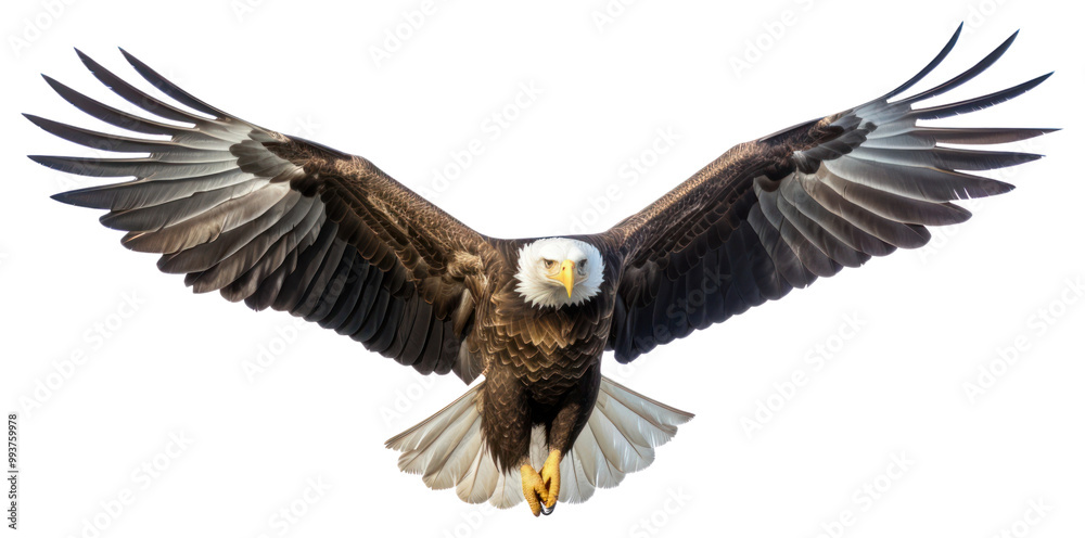 Obraz premium PNG Eagle flying animal bird white background.