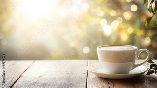 background with a white coffee cup